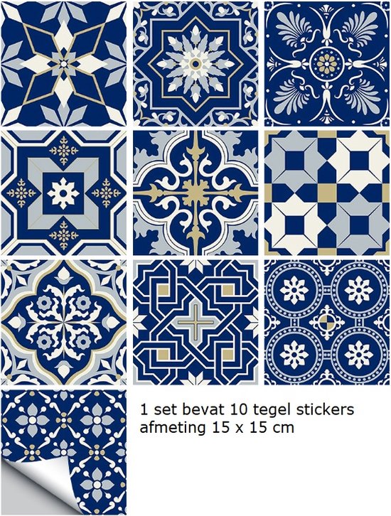 Set de 24 Stickers Carrelage au Design Portugais - 15x15CM - carrelages  Autocollant