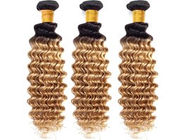 Frazimashop- Braziliaanse Remy diep golf weave - 18 inche diep golf extensions hair 1b/27 - per 1 stuk bundel - 100% real human hair weave