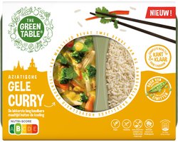 The Green Table - eenpersoons kant-en-klaar maaltijd 550 g - gele curry - plantaardig - hypoallergeen - lang houdbaar - sixpack