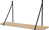 Leren plankdragers 'smal' - Handles and more® - VINTAGE BLACK - 100% leer - set van 2 / excl. plank (leren plankdragers - plankdragers banden - leren plank banden)