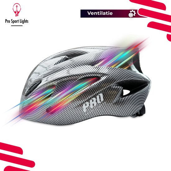 Fietshelm Heren/Dames - Carbon Look - Allround - 52 tot 58cm — afbeelding 3