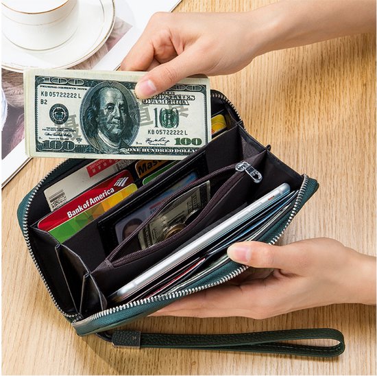 Portefeuille pour femme, porte-cartes, RFID, pour passeport, téléphone, billets de banque, porte-cartes, porte-monnaie - Marron