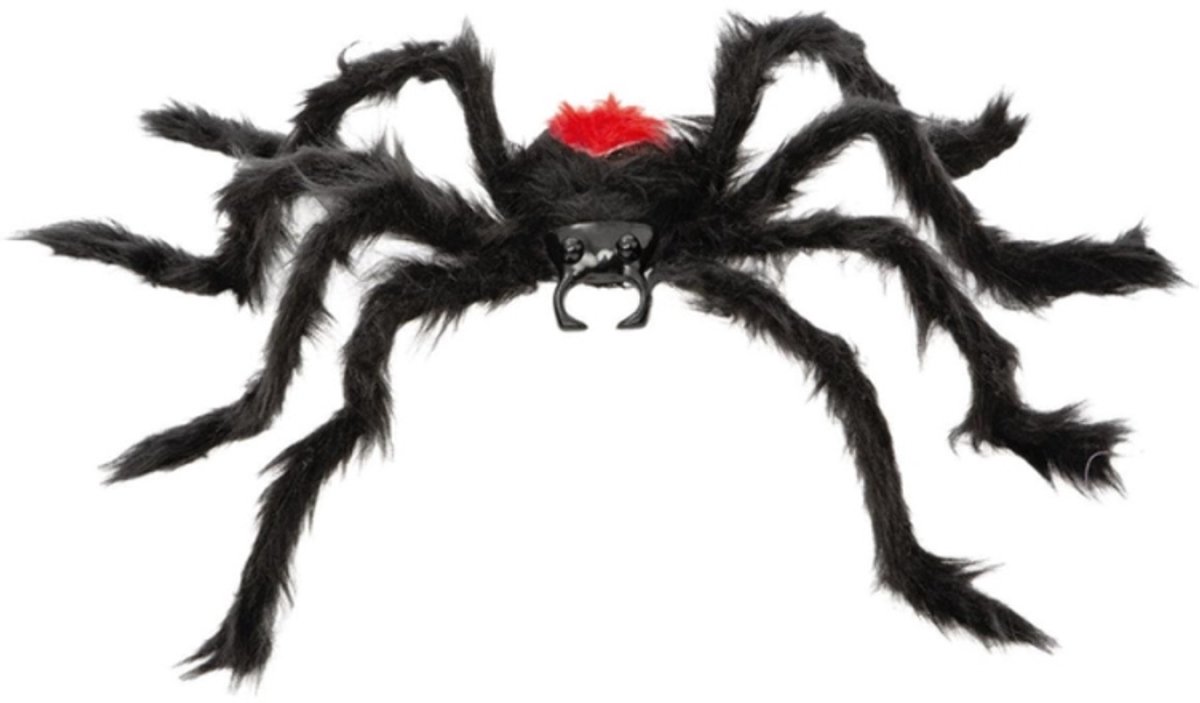 Smiffys - Black Widow Spider Prop, 75cm Halloween Decoratie - Zwart