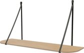 Leren plankdragers 'smal' - Handles and more® - DONKERGRIJS - 100% leer - set van 2 / excl. plank (leren plankdragers - plankdragers banden - leren plank banden)