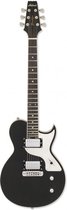 Aria 718-MK2 OPBK elektrische gitaar - les Paul look zwart open pore black