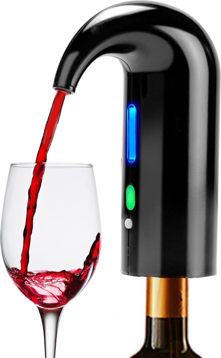Elektrische wijnbeluchter gieter, draagbare one-touch wijnkaraf en wijndispenser pomp voor rode en witte wijn, multi-smart automatische wijnoxideator dispenser, USB oplaadbare tuit giet