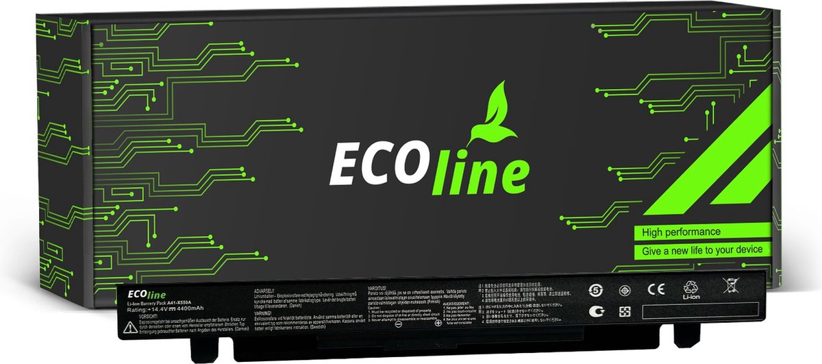 EcoLine - A41-X550A A41-X550 Batterij Geschikt voor de Asus A450 A550 R510 X550 / 14.4V 4400mAh.