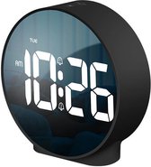 Attalos Digitale Wekker - Twee alarmen - Zwart - Dimbaar - USB & AAA batterij - Voor volwassenen & kinderen - tafelklok - reiswekker & kinderwekker - alarmklok