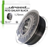 Premium PET-G 3D-printfilament, zwart, 1,75 mm, 1 kg, Galaxy Black PETG-printer - geschikt voor Prusa