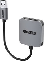 Sitecom - USB Kaartlezer UHS-I - SD + MicroSD 104MB per sec - Windows, Mac & Chromebooks