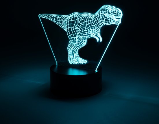 LEDyourLight 3D LED Lamp Dino - 7 Kleuren Nachtlampje