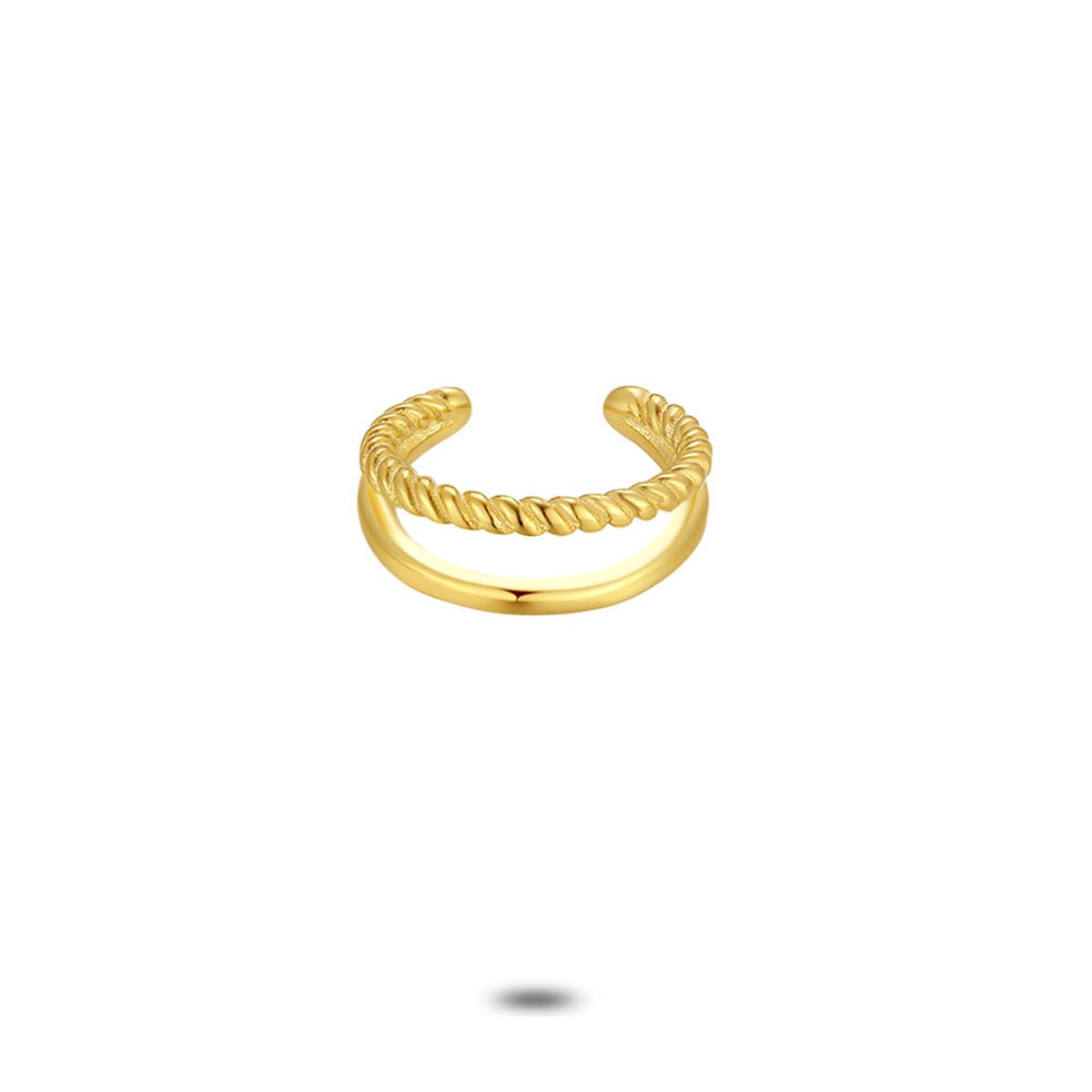 Twice As Nice Oorbel per stuk in 18kt verguld zilver, earcuff