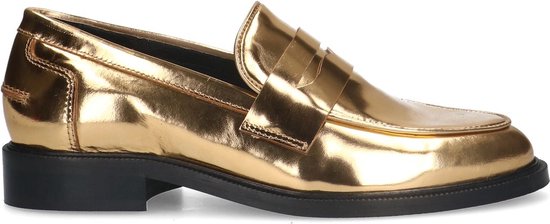 Manfield - Dames - Gouden leren loafers - Maat 37