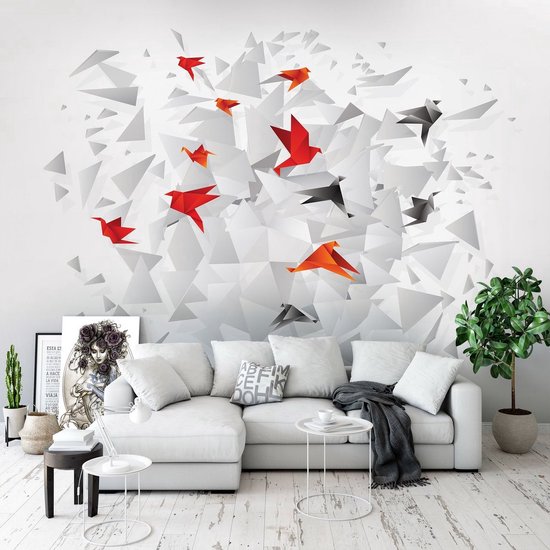 Photomural rouge, revêtement mural