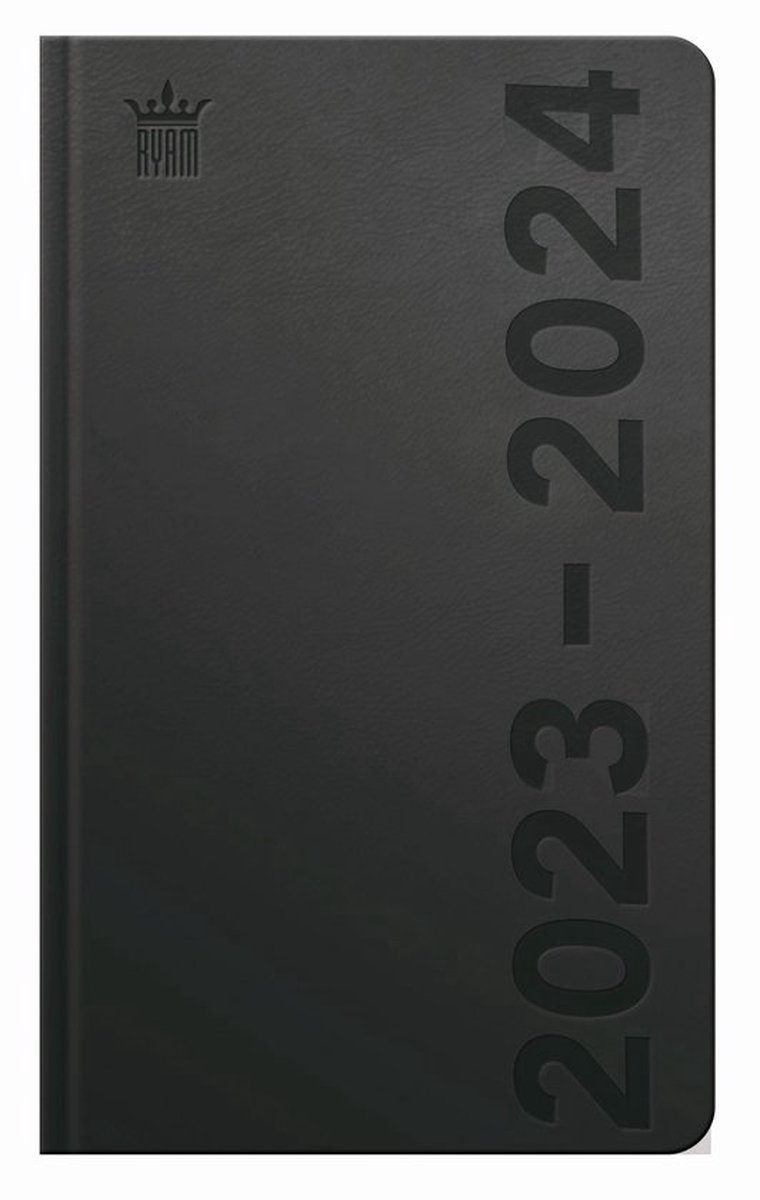 Ryam - Cursus agenda DeLuxe zwart - 2023/2024 - Weekoverzicht - Hardcover- A6 (9 x 15cm)