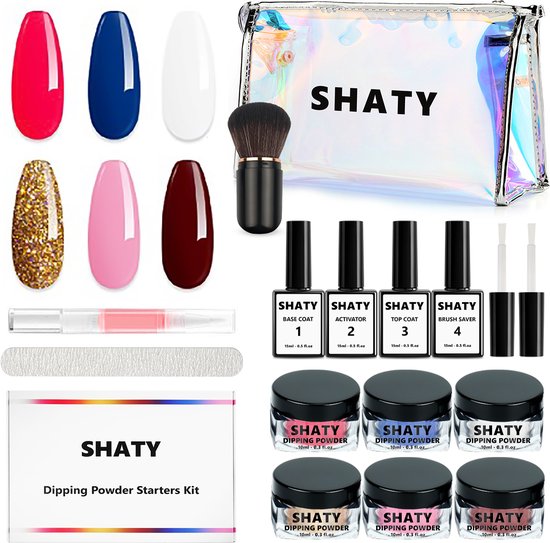 SHATY® Dipping Powder Starters Kit – Complete Set – 6 kleuren – Acryl Nagels Starterpakket