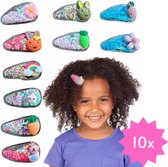 Winkrs® - Haarspeldjes voor meisjes - 10 Haarclips met Glitter, Bloemen, Konijntjes, Wortels en Ananas - Set Haarspeldjes Kind