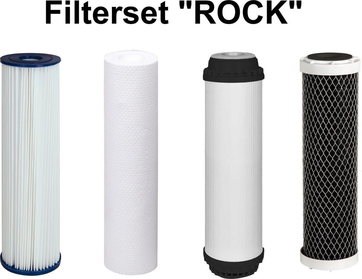 Filterset , 4 vervangfilters voor Aquafilter - regenwaterfilter "Rock" 4 staps - waterfilter