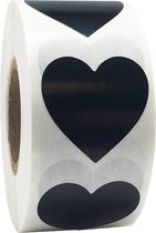 Hart stickers - 2.5CM - 50 Stuks - Zwart