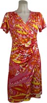 Angelle Milan - Vêtements de voyage pour femmes - Robe plissée vague rose - Respirante - Sans plis - Robe durable - En 5 tailles ! - Taille L