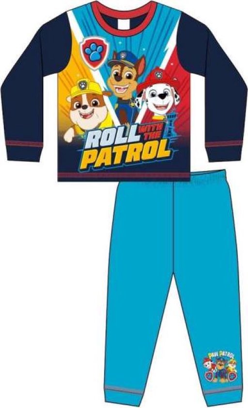 Paw Patrol pyjama - maat 110 - Roll with the Patrol pyama - blauw