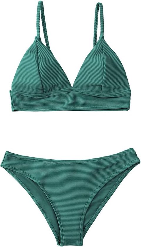 Vrouwen Effen Kleur Bikini Set - Driehoekig Design, Maat L - Merkloos