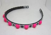 ZoeZo Design - haarband - diadeem - zwart - fluor roze - pink - retro