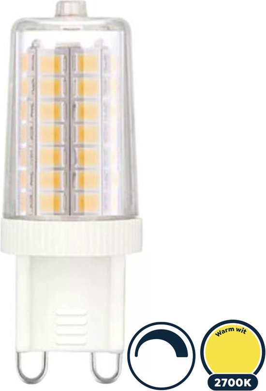 Lampe LED G9 dimmable, 3W remplace 30W, blanc chaud (2700K), 240 lumen - 52mm*Ø15mm