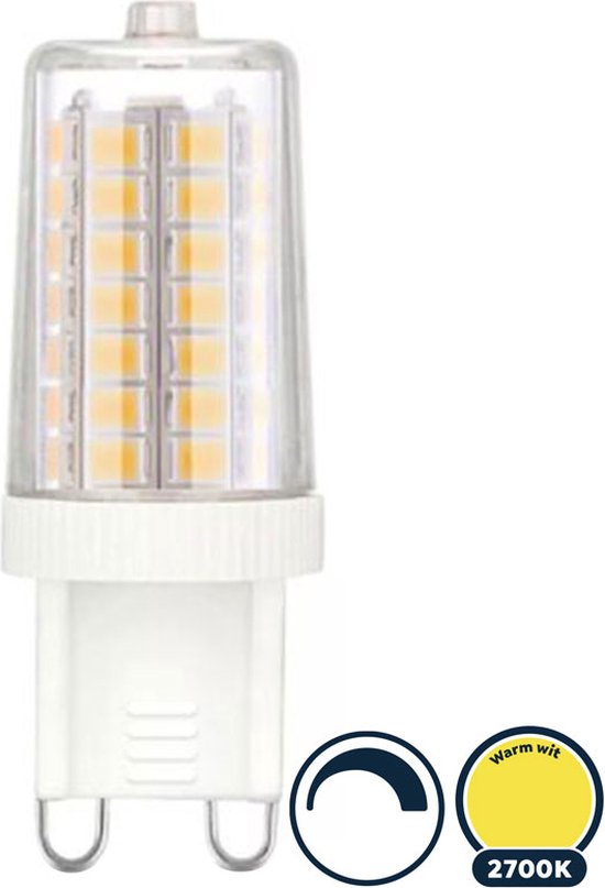 G9 ledlamp dimbaar, 3W vervangt 30W, warm wit (2700K), 240 lumen - 52mm*Ø15mm