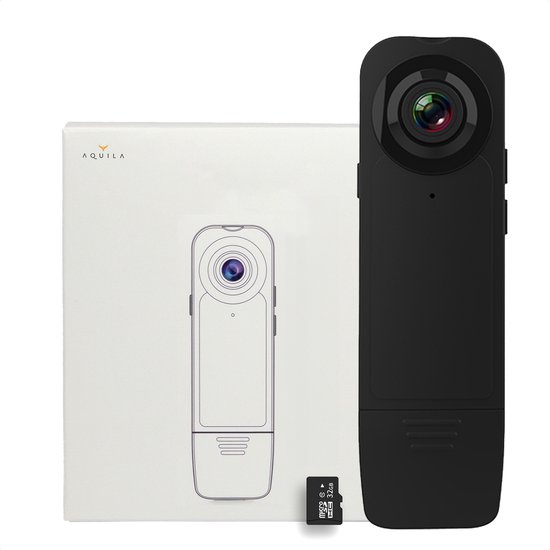 Aquila Full HD Bodycam met Bewegingssensor - Action & Spy Camera - 1080P - 30 FPS - Incl. 32 GB Micro SD Card