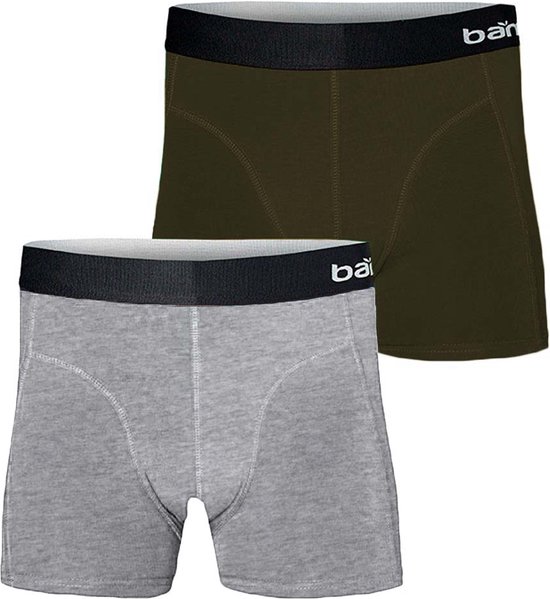 Apollo Boxers Shorts Basic Homme Viscose Grijs/ Marron 2 Pièces Taille M