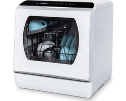 Mini-vaatwasser - 4 Couverts - 5 Programma's - Vrijstaand - Compact - Wit - te gebruiken met en zonder wateraansluiting
