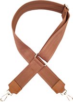 VIQRI - Tashengsel -Schouderband - Kwaliteit - Brede Schouderriem - Tassen riem - Bruin -Festival - Bag Strap - Goud - 130 cm