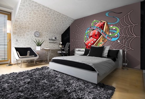 gris | Photomural rouge, revêtement mural