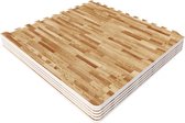 Gorilla Sports Vloermatten - Beschermingsmatten - 6 matten + 12 eindstukken - Lichte houtlook