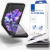 Whitestone All In One Pack | Bescherm Set Geschikt voor Samsung Galaxy Z Flip 5 | 2 Front Glas Screen Protectors + 2 Inner Folie Screen Protectors (2+2 Pack) | met Installatie Kit
