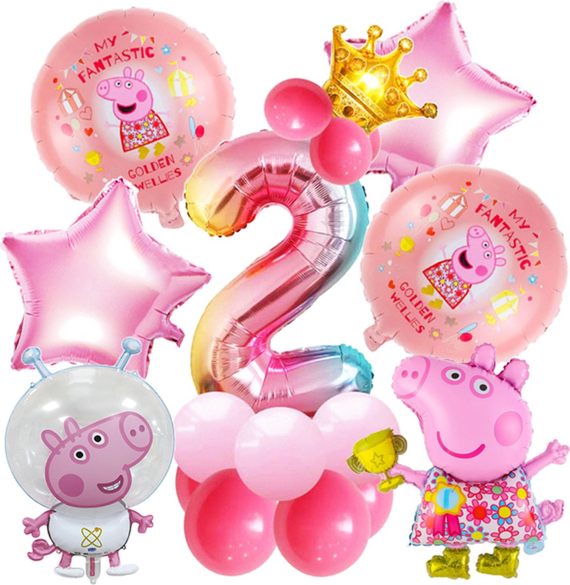 40 Pcs Peppa Pig Decoration Anniversaire,Peppa Pig Anniversaire Inclure  Ballon En Aluminium.Drapeau D'Anniversaire.Ballon Etc[u5720] - Cdiscount  Maison