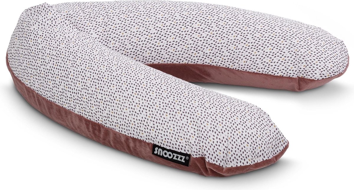 Goedkoopste Snoozzz Zwangerschapskussen Zijslaapkussen Lichaamskussen Premium kwaliteit - 185 cm - microparel vulling- luxe verpakking - afneembare hoes van zachte velvet met katoen - Mauve