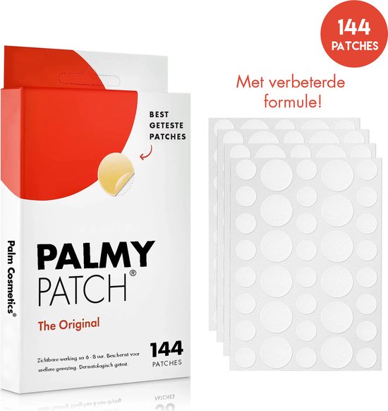 Palmy Patch® Pimple Patch - Acne Patch - Puisten Pleister - Acne Pleister - Acne Sticker - Puistjes Verwijderen - 144 stuks