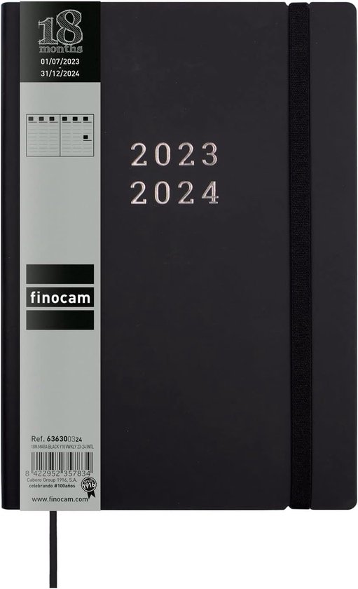 Agenda 2023 2024 - Calendrier grand format 2024 Calendrier de livre Grijs  Agenda