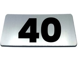 Omslag van Nummerplaatje 40 - 80 x 50 x 1,6 mm - RVS-look geborsteld - Incl. 3M-tape | Nummerbordje - Deur en kamernummer - brievenbusnummers - Gratis verzending - 5 jaar garantie | Gratis Verzending