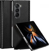 Dux Ducis Bril Hoesje voor de Samsung Galaxy Z Fold 5 - Back Cover met Pasjeshouder Zwart