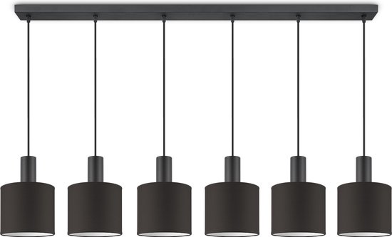 Home Sweet Home hanglamp Bling - verlichtingspendel Xxl Beam 6L inclusief lampenkap 20/20/17cm - pendel lengte 150.5 cm - geschikt voor E27 LED lamp - Pendellamp geschikt voor woonkamer, slaapkamer, keuken - Chocolade
