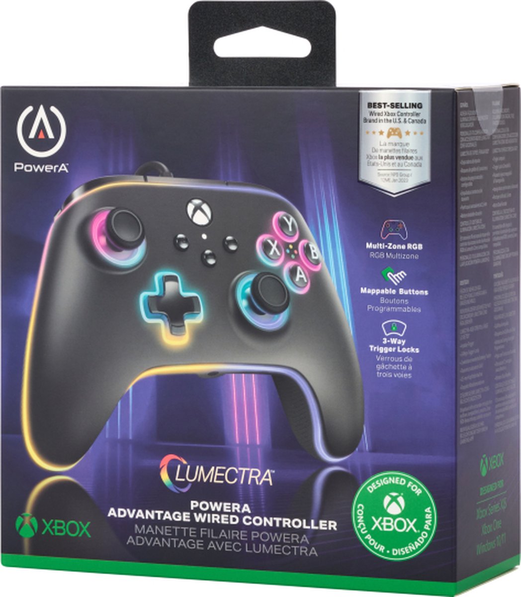 PowerA Bedrade Controller - Xbox Series X|S - Zwart - Lumectra - 3m USB-kabel – foto 6