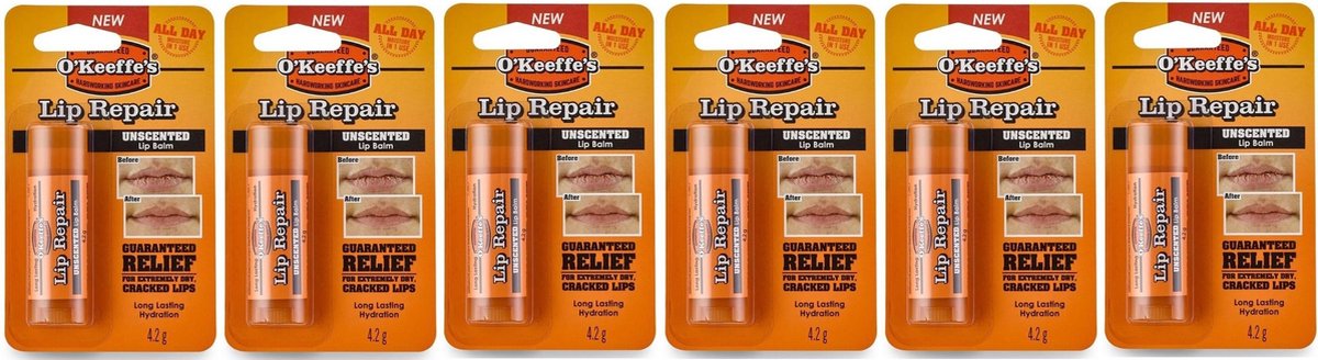 O'Keeffe's Lip Repair Stick Original - 6 stuks - Voordeelverpakking