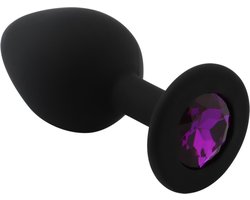 Banoch - Buttplug Penumbra Deep Purple Large - Siliconen buttplug Zwart - kristal - Paars