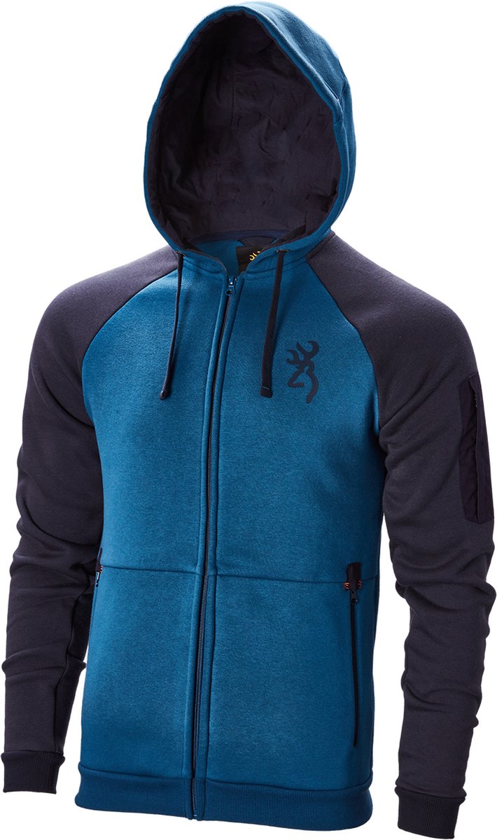 BROWNING Trui - Heren - Snapshot - Met warme pocket - Sweater, hoodie met capuchon - Blauw - M