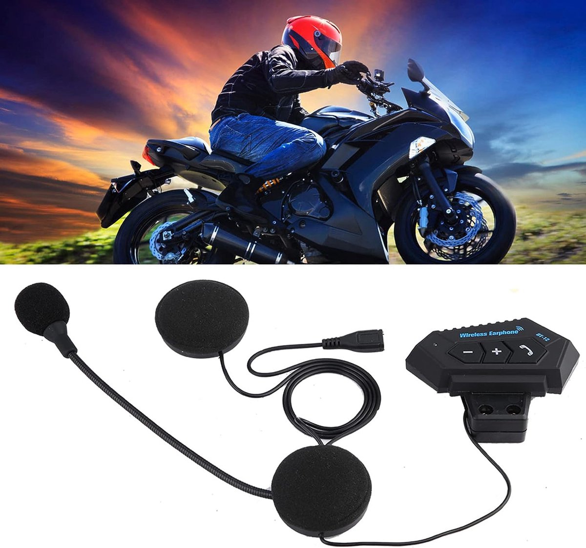Motor Intercom, 1 Paar Motorhelmen BT Headset Luidsprekers Ondersteuning Handsfree Bellen Bluetooth Headset Motorbike
