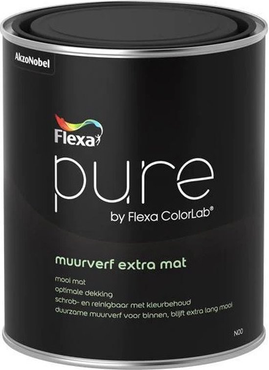 Flexa Pure Muurverf Extra Mat 1 Liter Op Kleur Gemengd