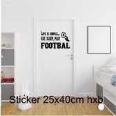 Muur - Raam Sticker Voetbal - Play - Sleep - Eat - Kleur Zwart - Spreuken - Footbal - Quote - Spreuk - Deuren - Woonkamer - Slaapkamer- Muur- Decoratie - Raam